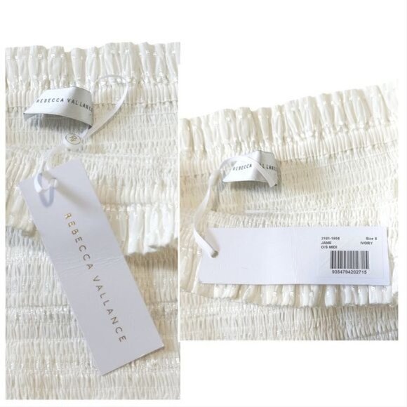 New with Tag, Rebecca Vallance Jame off-the-shoulder belted midi dress, Size 4US - Picture 8 of 11